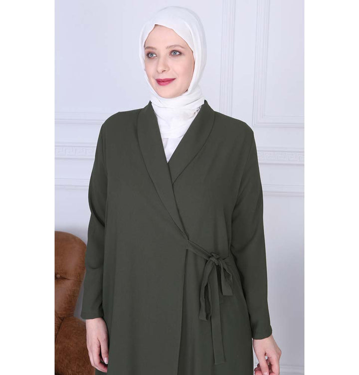Modest Plus Size Wrap Tunic 9422 Forest Green