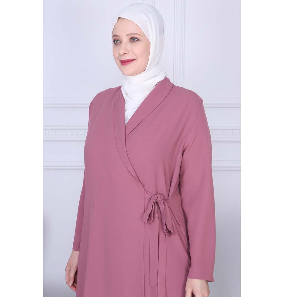 Modest Plus Size Wrap Tunic 9422 Pink