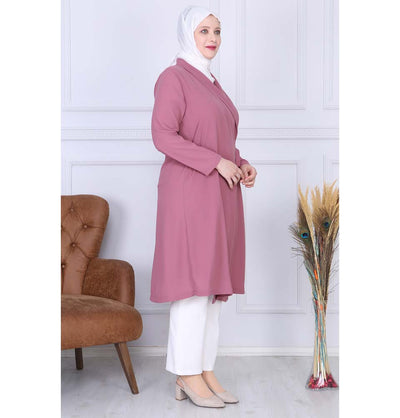 Modefa Tunic Modest Plus Size Wrap Tunic 9422 Pink