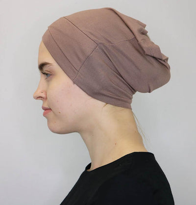Modefa Jersey Tube Double Criss-Cross Bonnet Underscarf - Beige