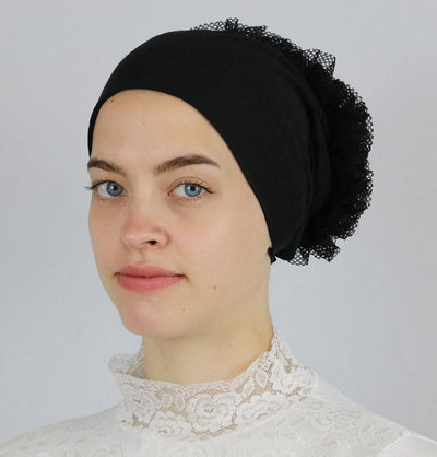 Modefa Underscarf Black Modefa Non-Slip Cotton Bonnet Volumizing - Black