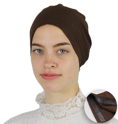 Modefa Underscarf Brown Modefa Non-Slip Cotton Bonnet - Brown