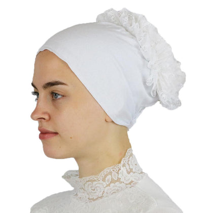 Modefa Underscarf White Modefa Non-Slip Cotton Bonnet Volumizing - White