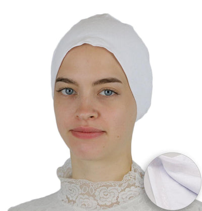 Modefa Underscarf White Modefa Non-Slip Cotton Bonnet - White