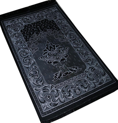 Modefa USA LLC Prayer Rug Taffeta Fleur Islamic Prayer Mat - Black - Modefa 