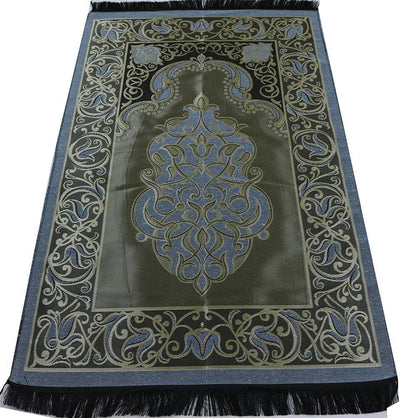 Modefa USA LLC Prayer Rug Taffeta Floral Islamic Prayer Mat - Blue - Modefa 