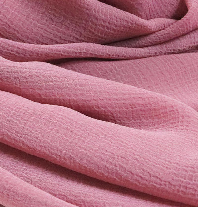 Textured Micro Chiffon Hijab Shawl Pink