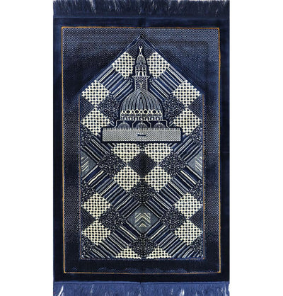 Modefa USA Prayer Rug Lux Plush Regal Prayer Rug Blue - Modefa 