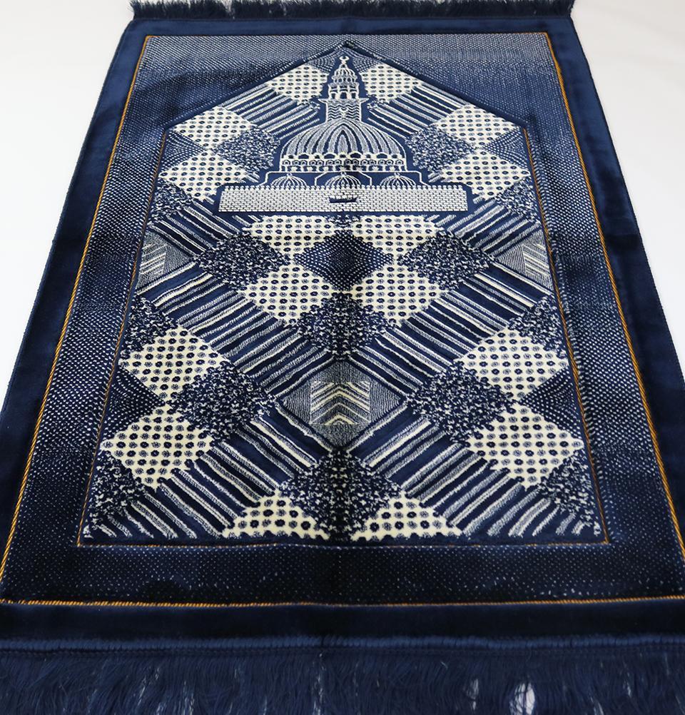 Modefa USA Prayer Rug Lux Plush Regal Prayer Rug Blue - Modefa 