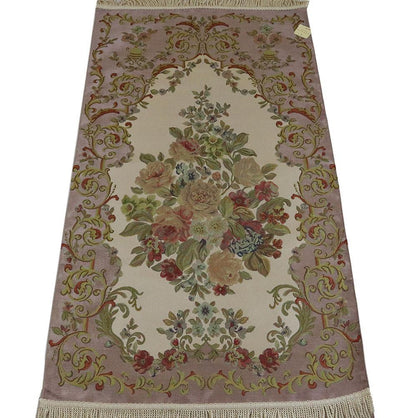 Luxury Thin Embroidered Floral Lavanta Prayer Mat Gift Box - Pink