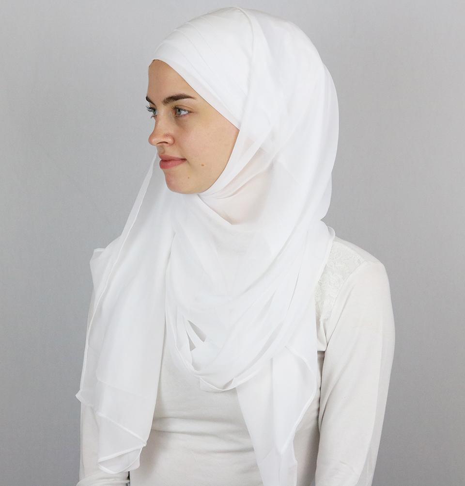 Practical Instant Chiffon Hijab Shawl CPS0062 White