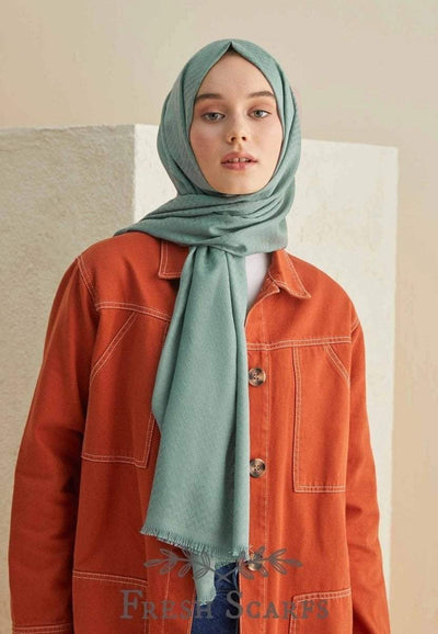 Modefa ZigZag Patterned Shawl - Sea Green