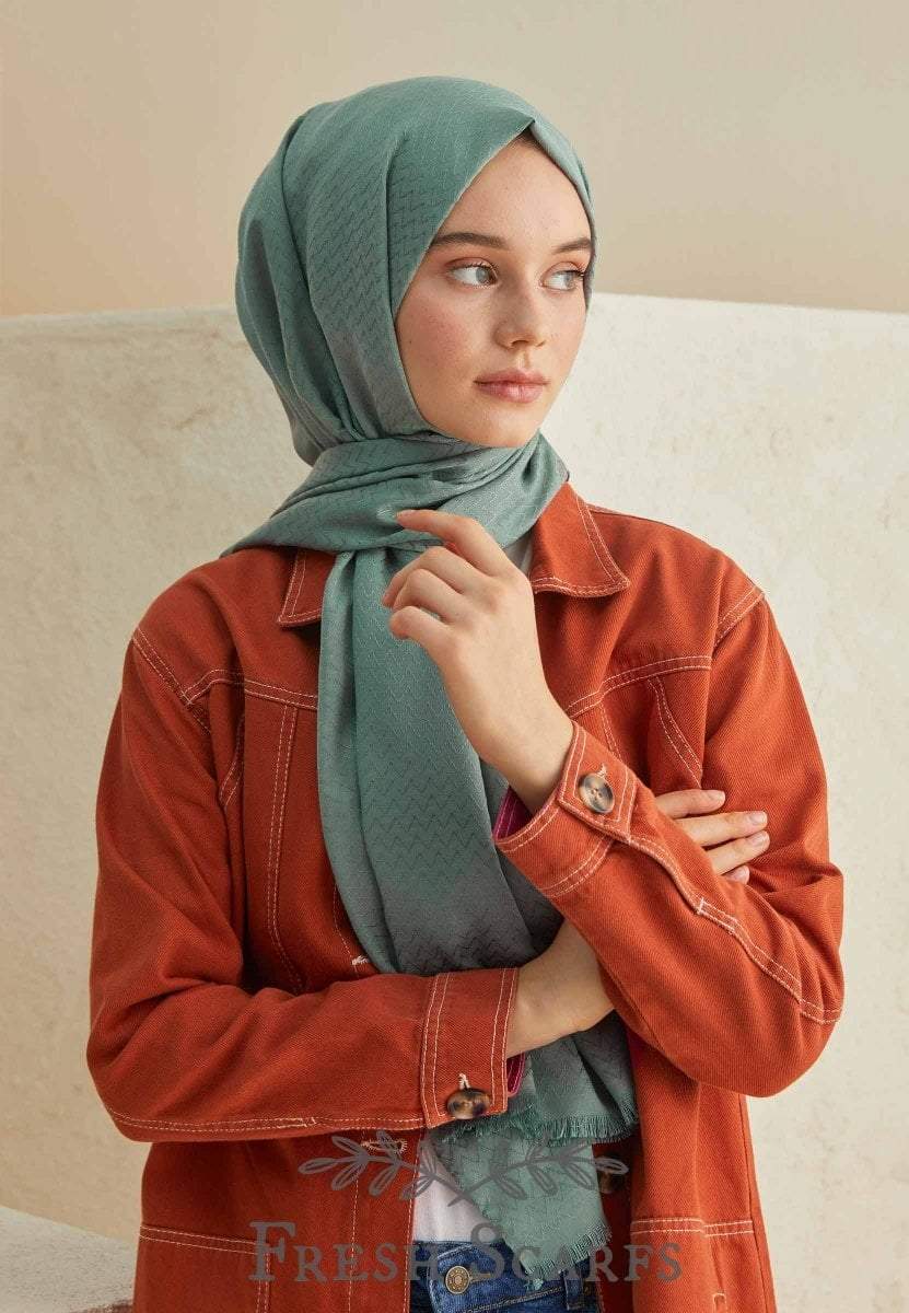 Modefa ZigZag Patterned Shawl - Sea Green
