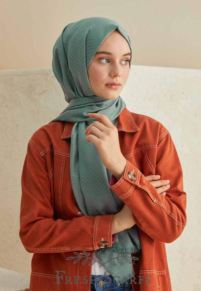 Modefa ZigZag Patterned Shawl - Sea Green
