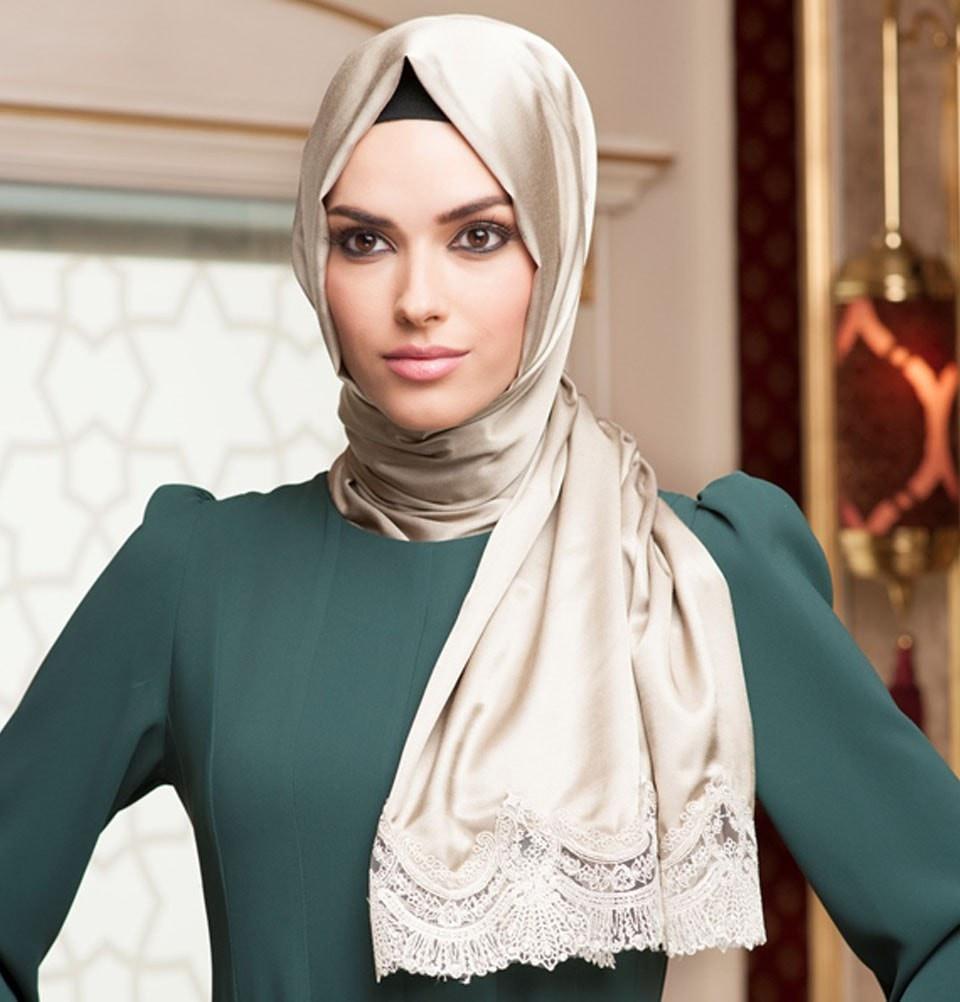 Neva Style scarf Neva Style Satin Lace Shawl 1297 - Modefa 