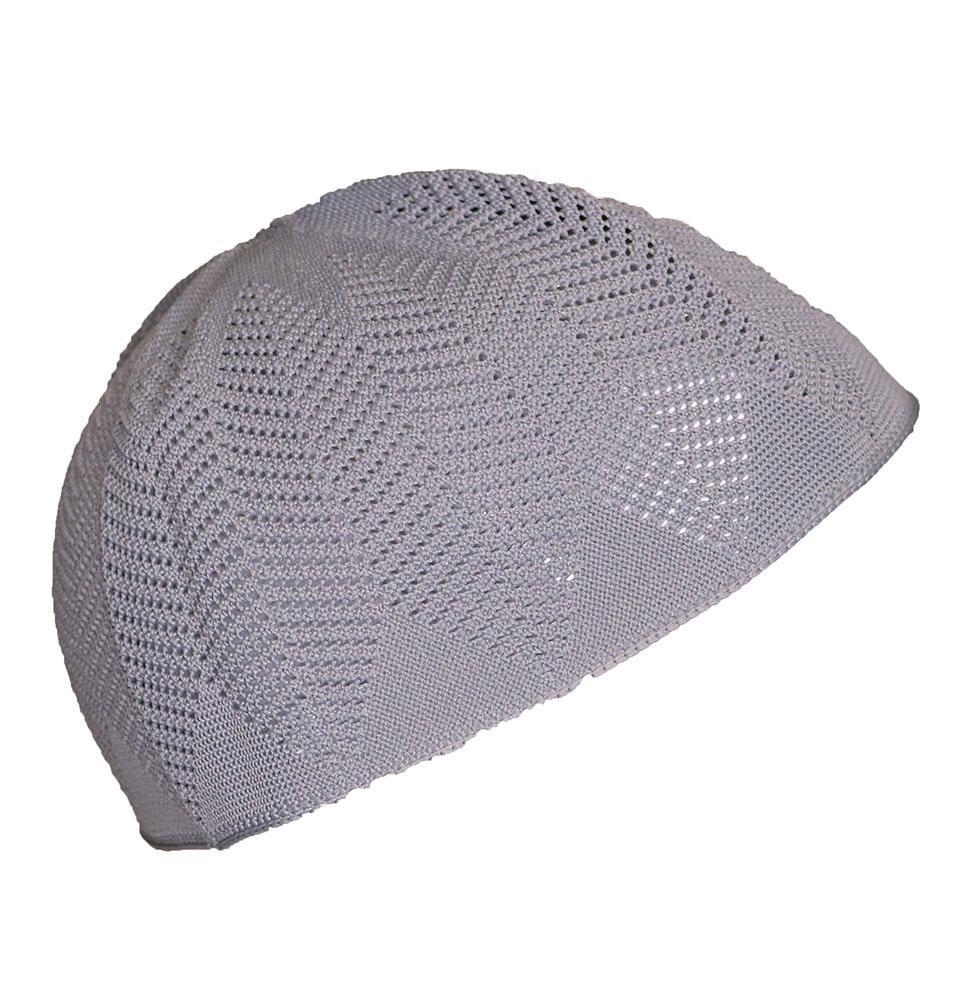 Islamic Men's Knit Kufi Cap Grey