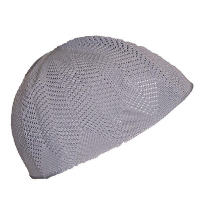 Islamic Men's Knit Kufi Cap Grey