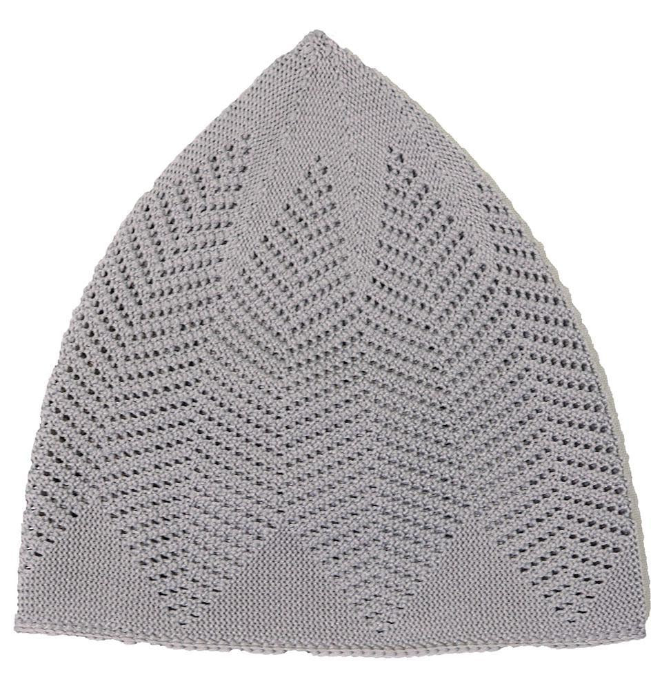 Islamic Men's Knit Kufi Cap Grey