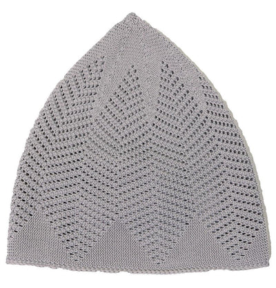Islamic Men's Knit Kufi Cap Grey