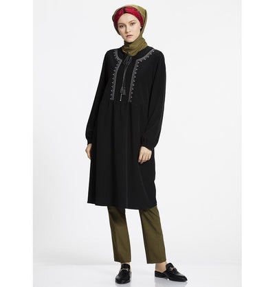 Nihan Modest Tunic J1031 Black