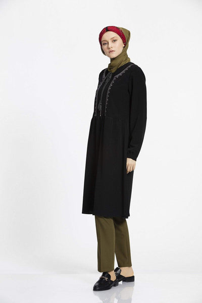 Nihan Modest Tunic J1031 Black