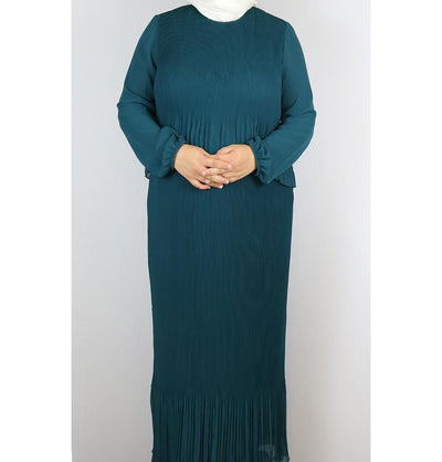 Puane Modest Plus Size Dress 9002 Teal
