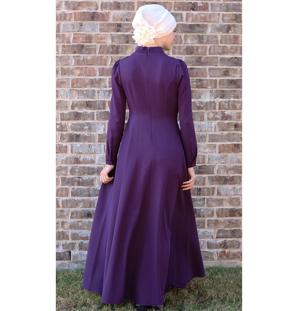 Puane Dress Puane Modest Tassel Dress 8279 Purple - Modefa 