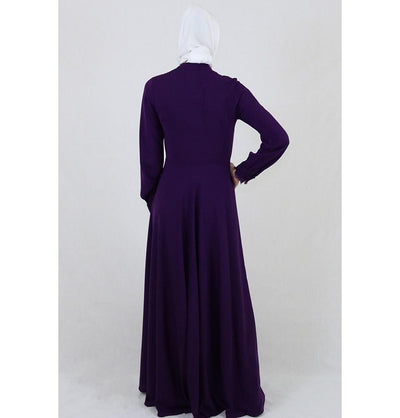 Puane Dress Puane Formal Dress with Lace 4808 Purple - Modefa 