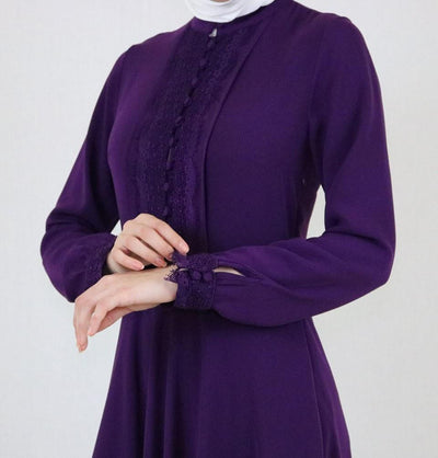 Puane Dress Puane Formal Dress with Lace 4808 Purple - Modefa 