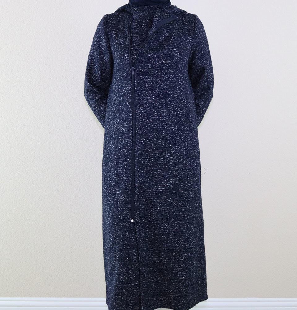 Puane Outerwear Puane Hooded Wool Touch Coat 904504 Navy - Modefa 