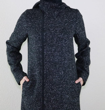 Puane Outerwear Puane Hooded Wool Touch Coat 904501 Black - Modefa 
