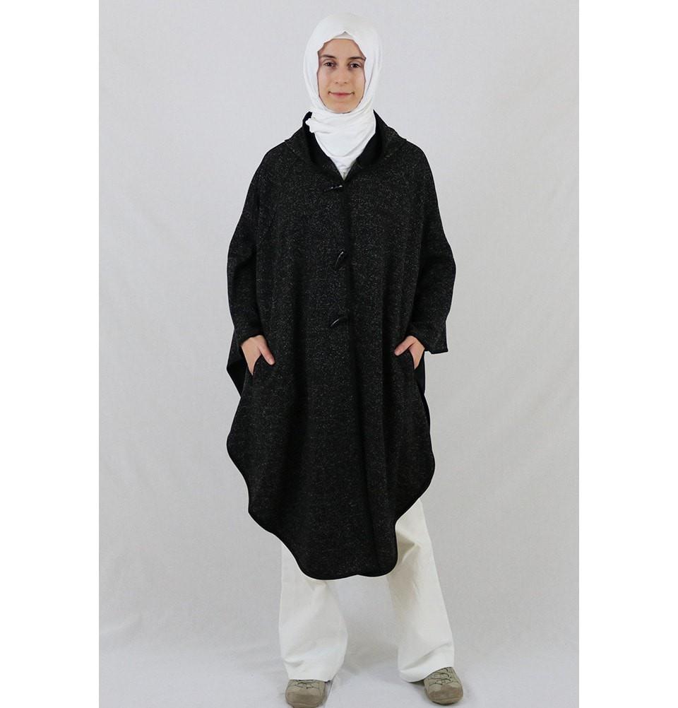 Puane Pancho Puane Hooded Poncho 9022 Black - Modefa 