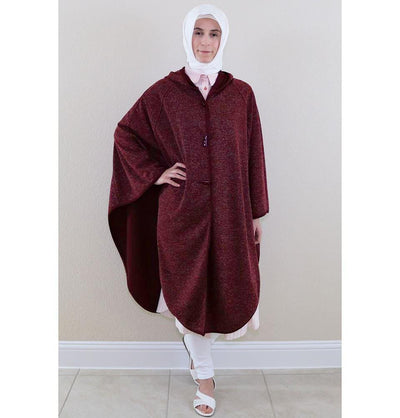 Puane Pancho One-Size / Red Puane Hooded Poncho 9022 Burgundy