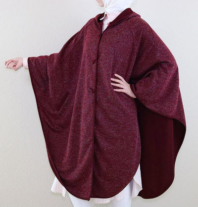 Puane Pancho One-Size / Red Puane Hooded Poncho 9022 Burgundy