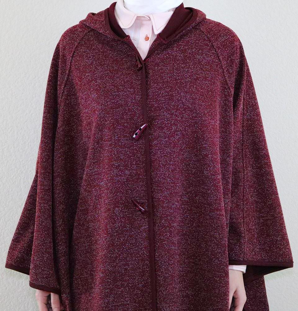 Puane Pancho One-Size / Red Puane Hooded Poncho 9022 Burgundy