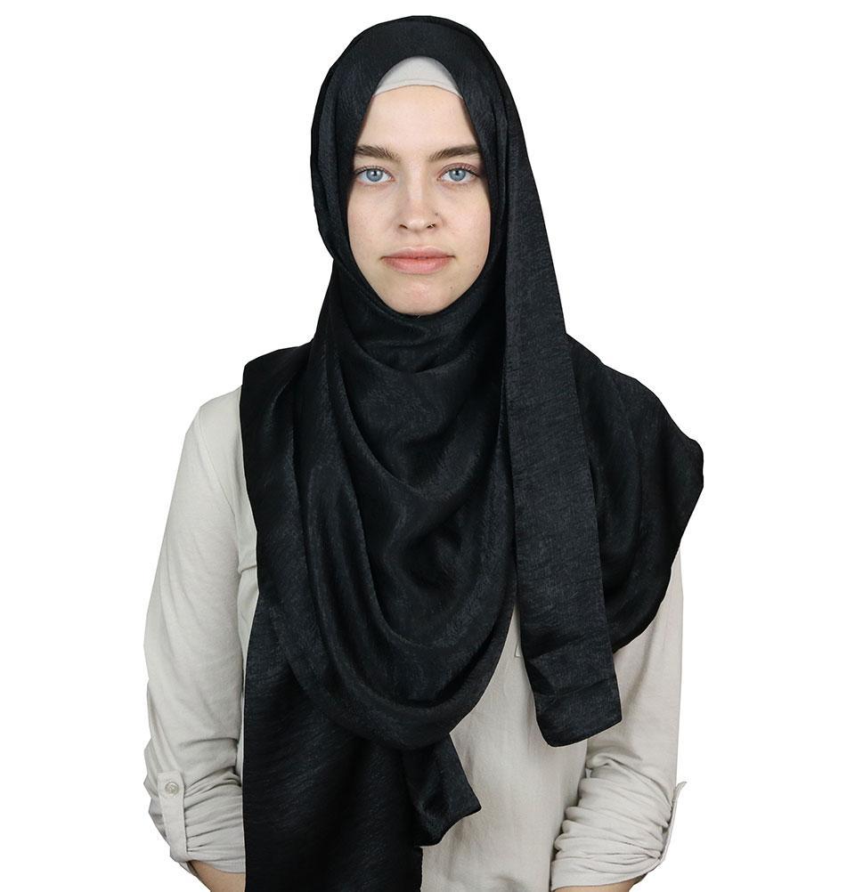 Bamboo Satin Hijab Shawl Black