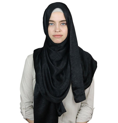 Bamboo Satin Hijab Shawl Black