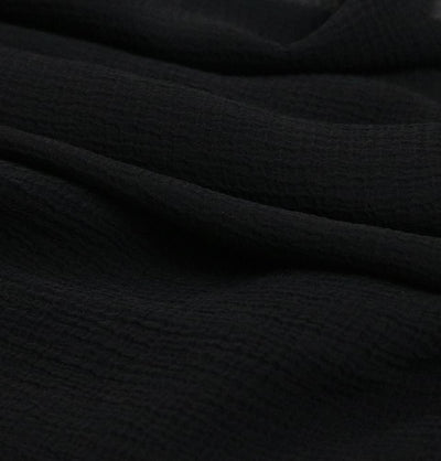 Sedef Shawl Black Textured Micro Chiffon Hijab Shawl Black