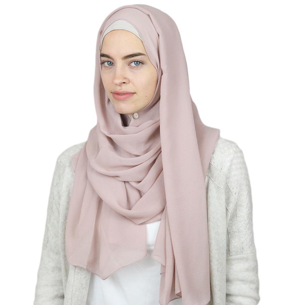 Textured Micro Chiffon Hijab Shawl Blush