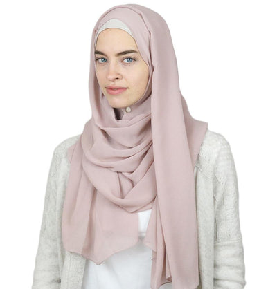 Textured Micro Chiffon Hijab Shawl Blush