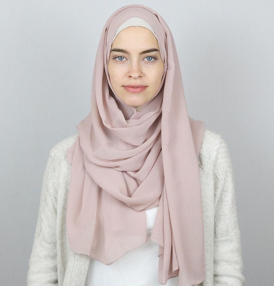 Textured Micro Chiffon Hijab Shawl Blush