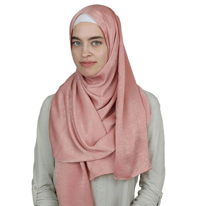 Bamboo Satin Hijab Shawl Pink