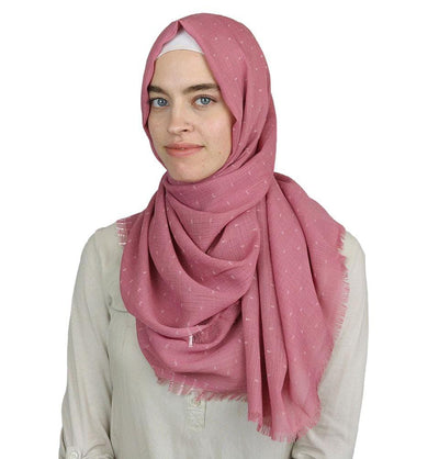 Pom Pom Crepe Hijab Shawl Pink