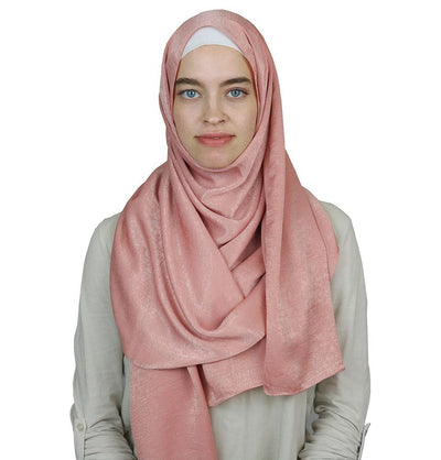 Bamboo Satin Hijab Shawl Pink