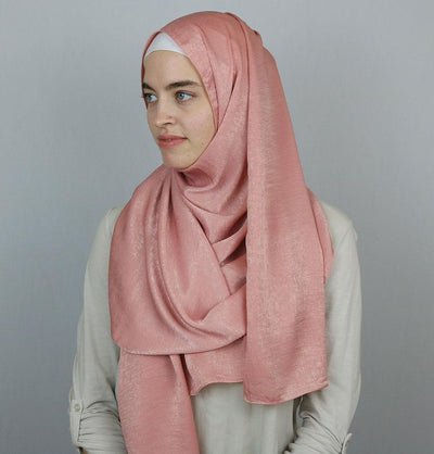 Bamboo Satin Hijab Shawl Pink