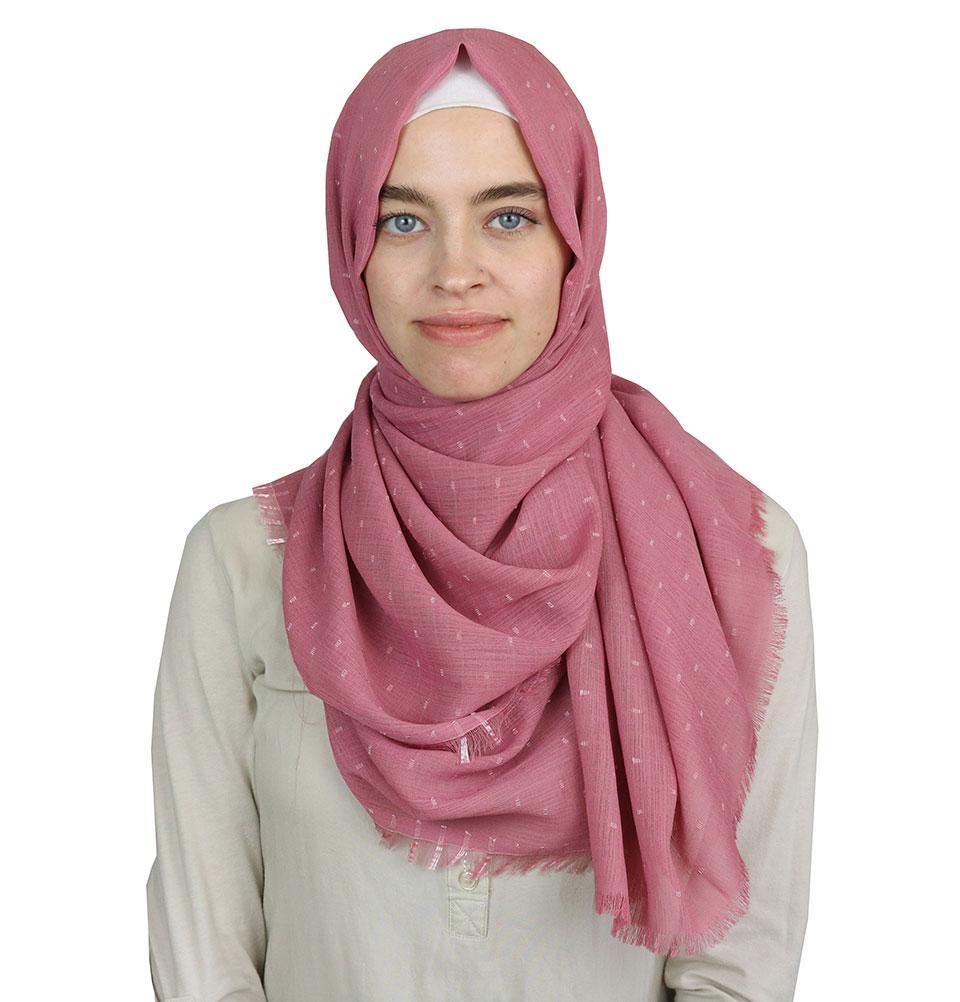 Pom Pom Crepe Hijab Shawl Pink