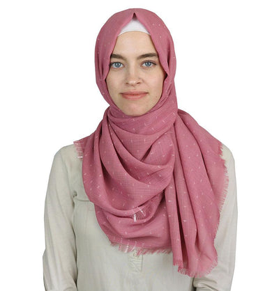 Pom Pom Crepe Hijab Shawl Pink