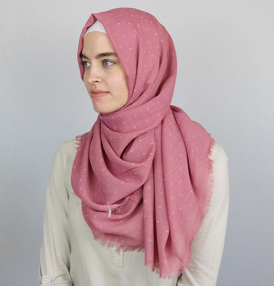 Pom Pom Crepe Hijab Shawl Pink