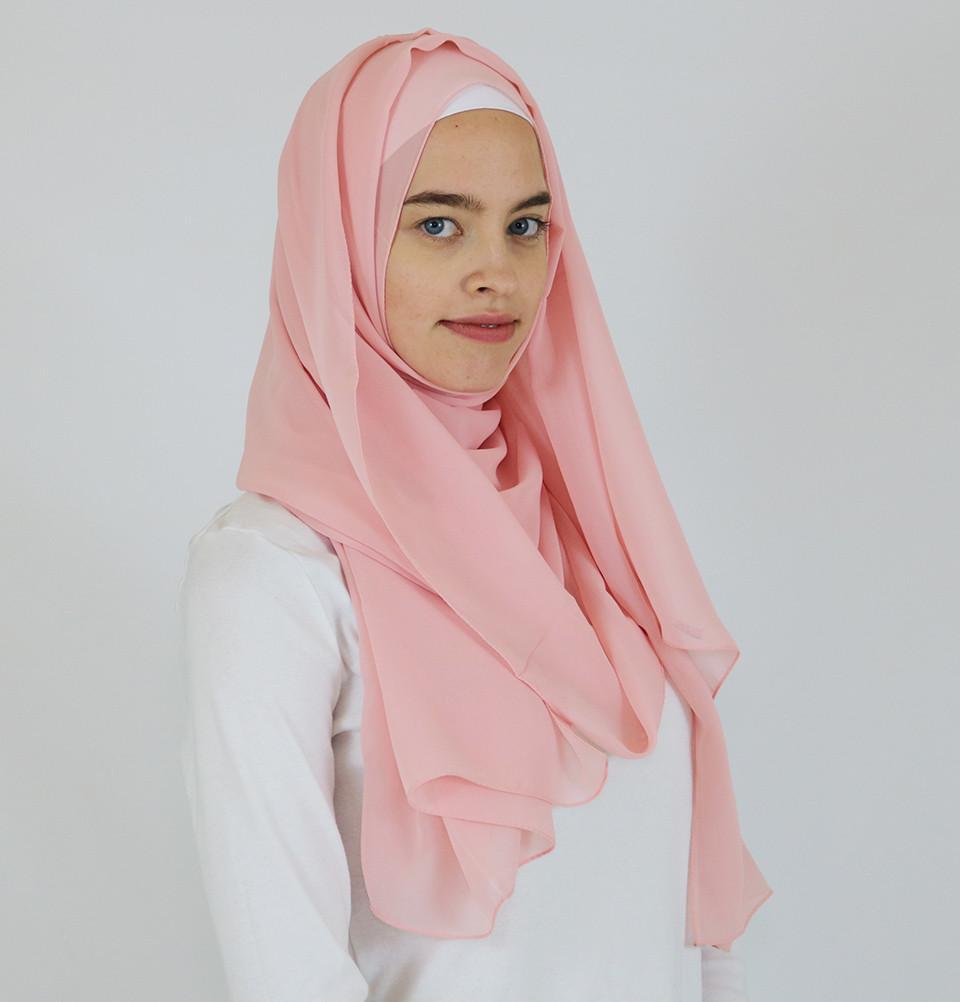 Sedef Shawl Sedef Solid Chiffon Shawl Pastel Pink - Modefa 