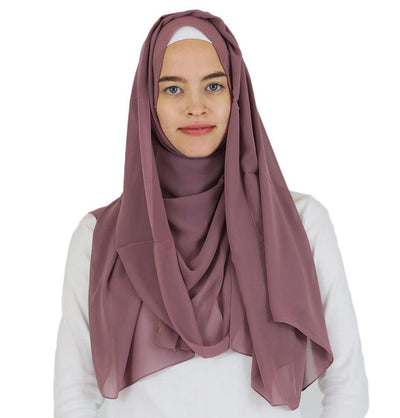 Sedef Shawl Sedef Solid Chiffon Shawl Iris - Modefa 